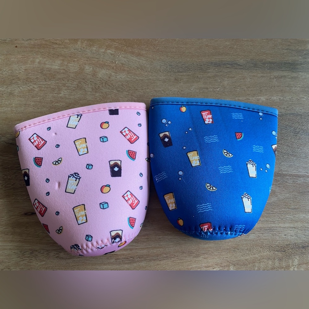 Tim Hortons Pink and Blue Drink Cozy Set